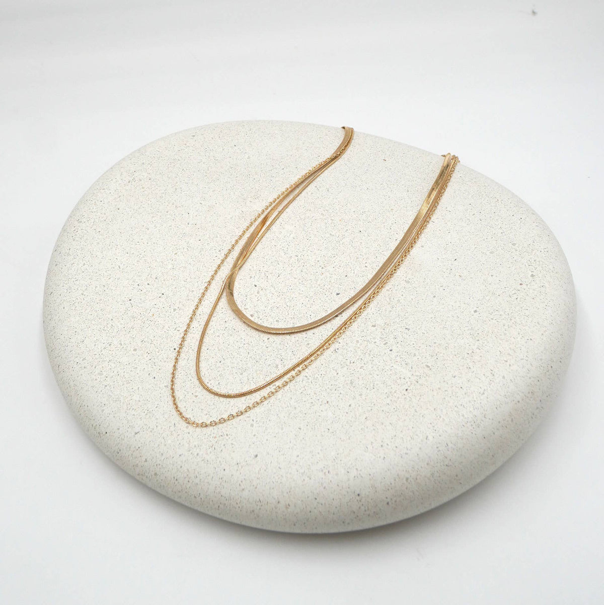 Gold-Tone Triple-Layer Chain Necklace, photo 2 of 3