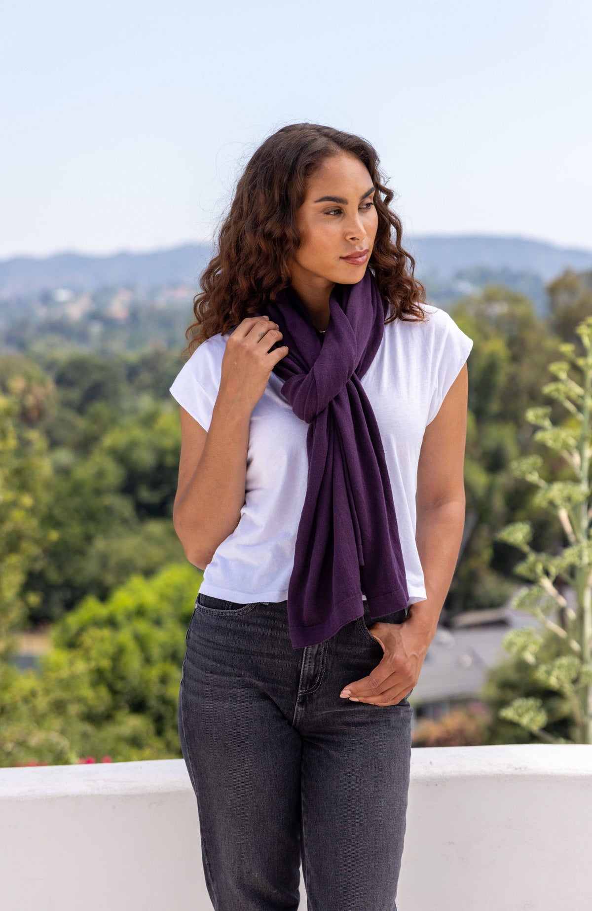 zestt organics - Dreamsoft Organic Cotton Travel Scarf - Blackberry zestt organics