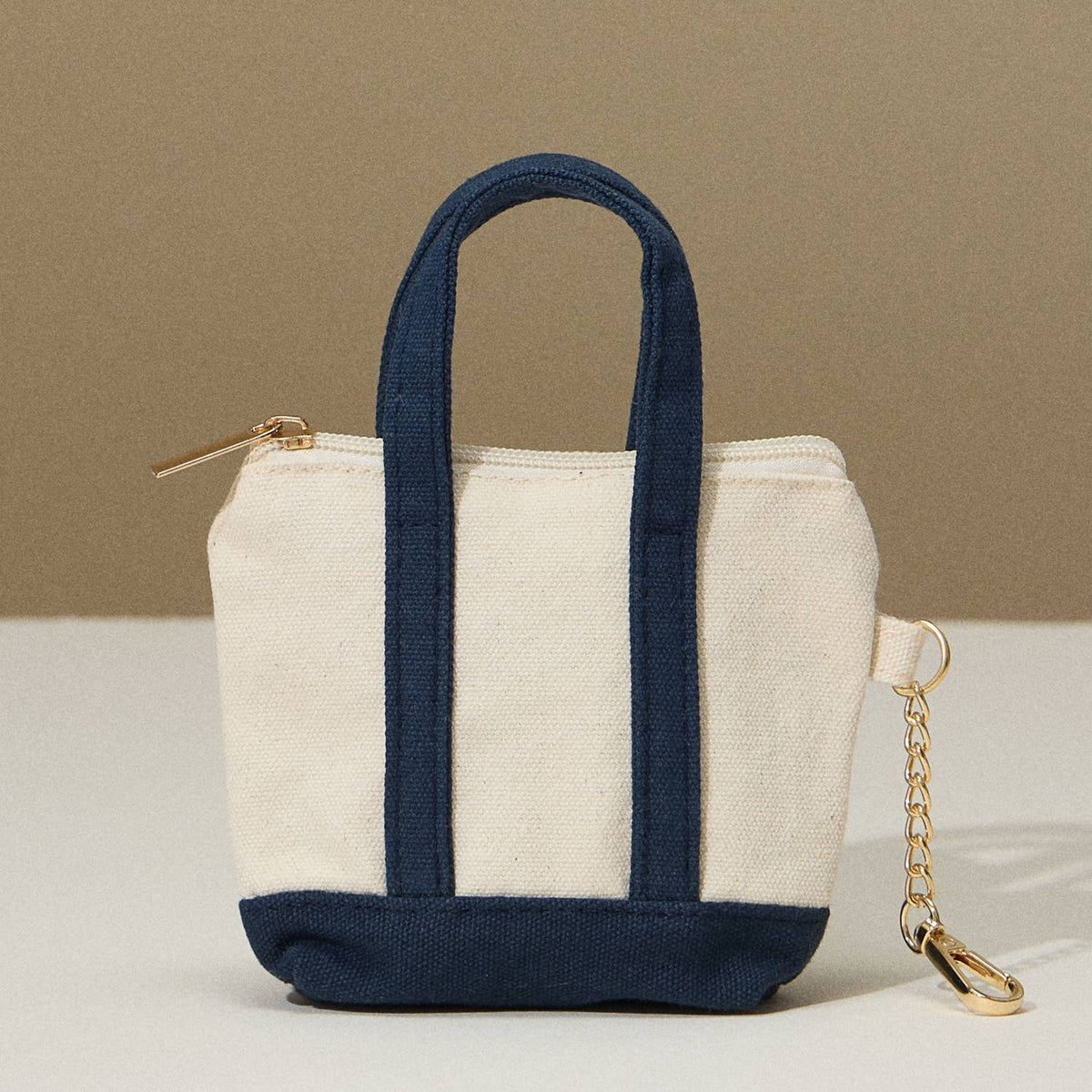 Canvas Micro Mini Coin Purse Keychain