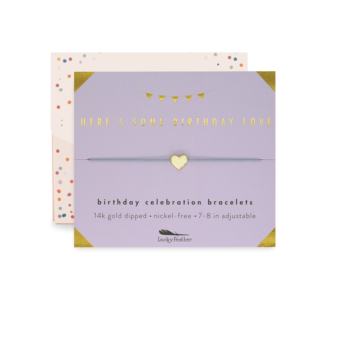 Lucky Feather - Birthday Bracelet + Envelope - 'Here's Some Birthday Love!'