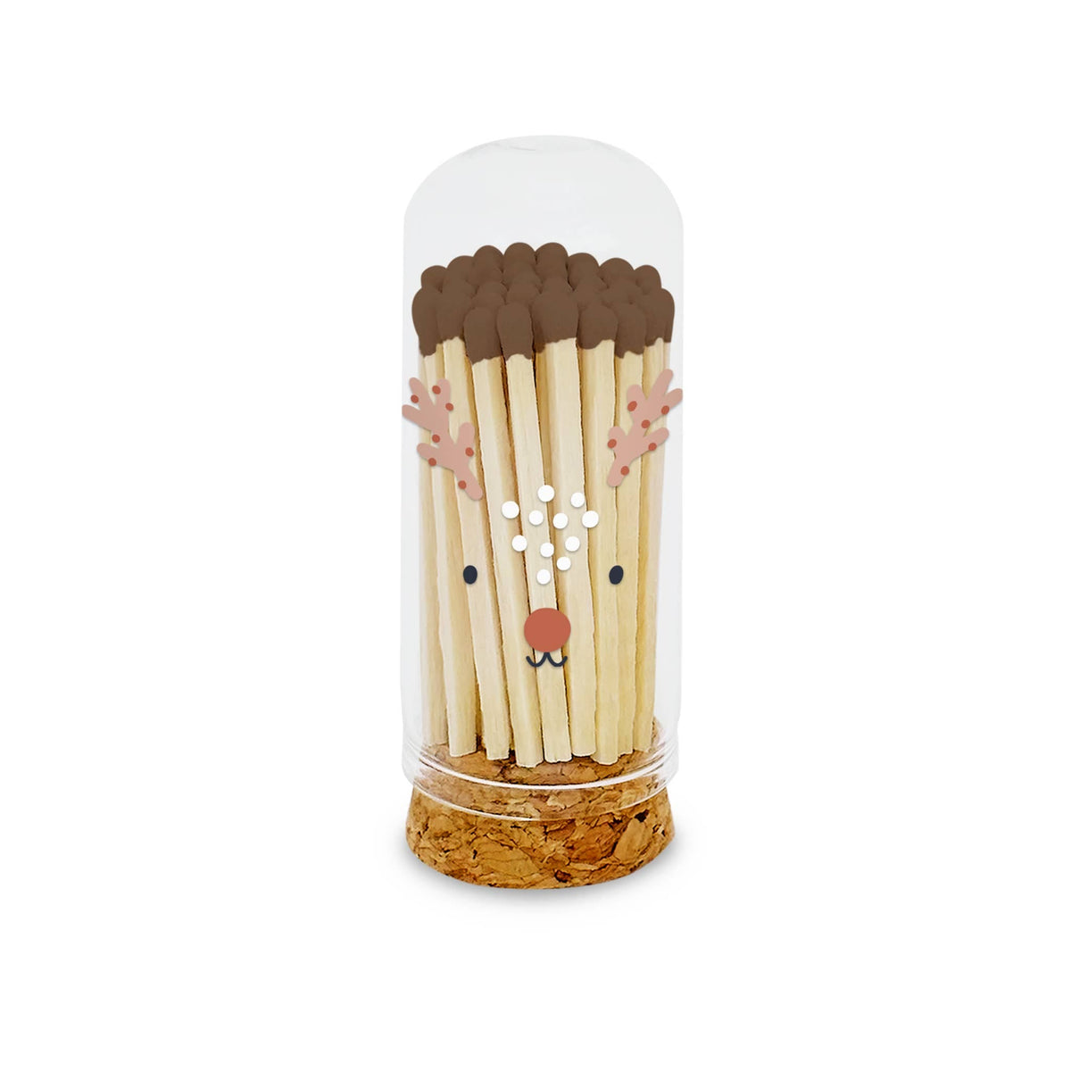 Thankful Greetings - 2” Matches BoHo Cottage - Reindeer on Glass Mini Cloche Thankful Greetings