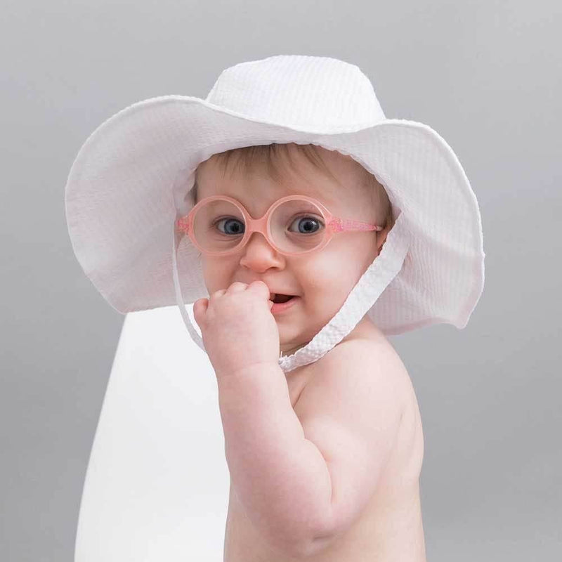 Huggalugs - White Seersucker Sunhat Baby & Toddler