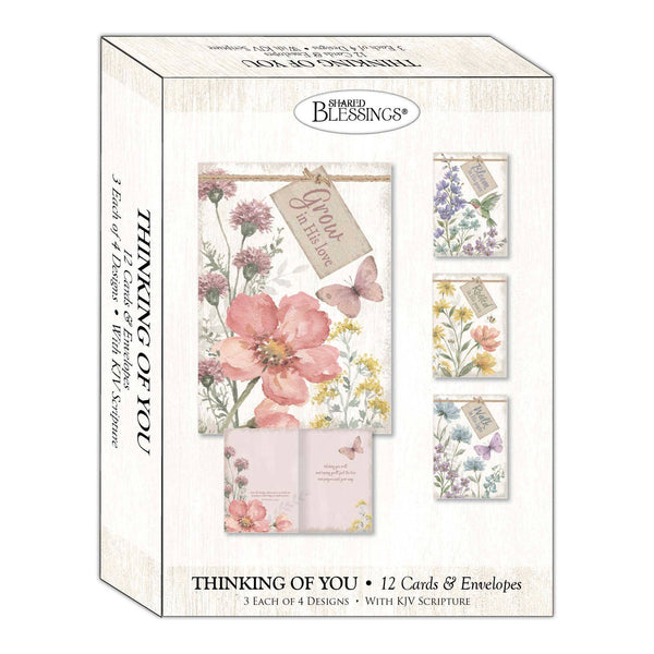 Crown Point Graphics - Peaceful Garden  - Boxed Thinking of You Cards, Box of 12 Crown Point Graphics