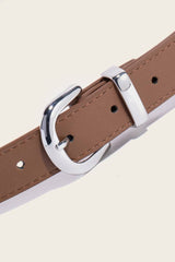 Anarchy Street - Stitched Border Thin Genuine Leather Belt Anarchy Street
