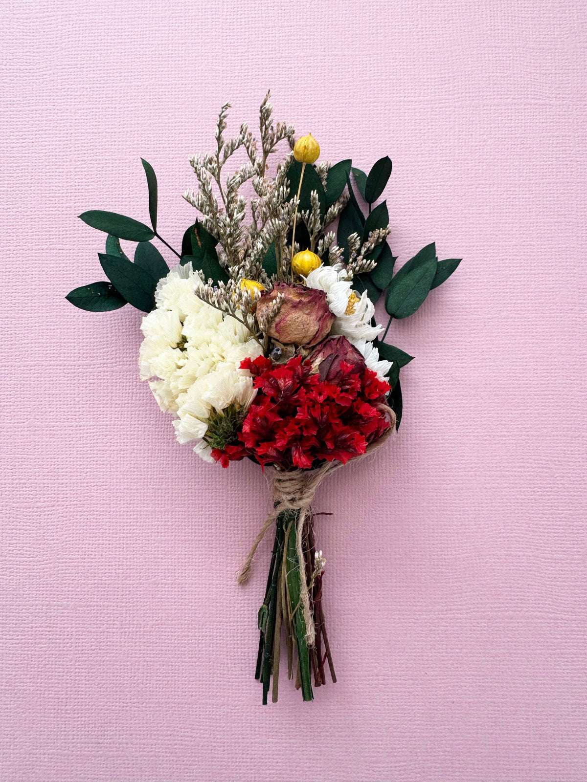 Mini Dried Floral Arrangement in Ceramic Vessel