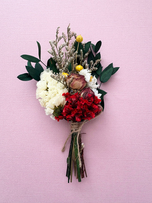 Mini Dried Floral Arrangement in Ceramic Vessel