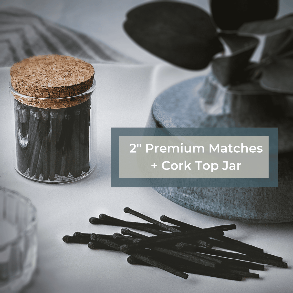 2" Matches in Cork Top Jar - Thankful Greetings