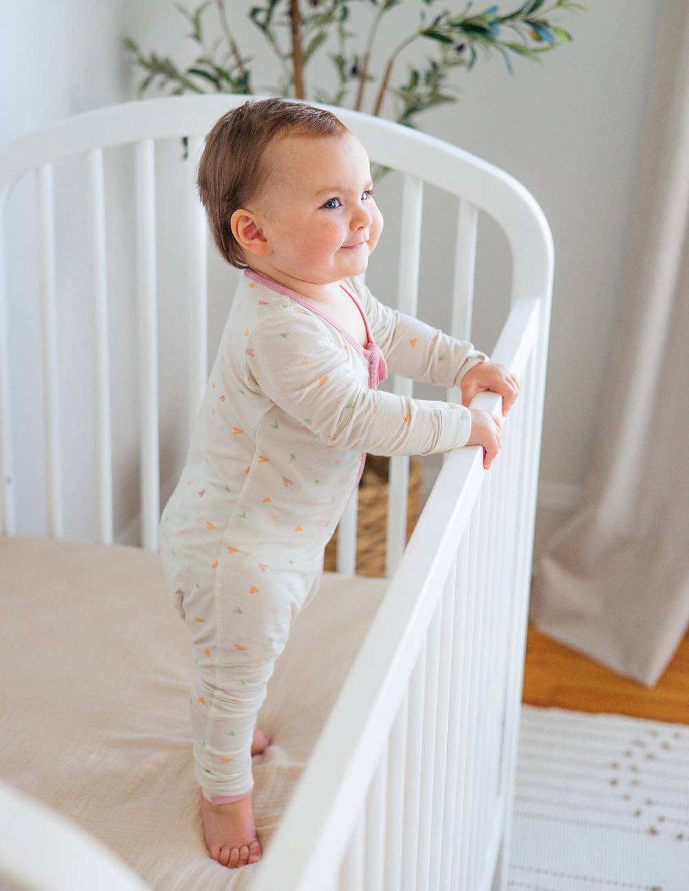 Baby Heart Bamboo Convertible Footed Onesie