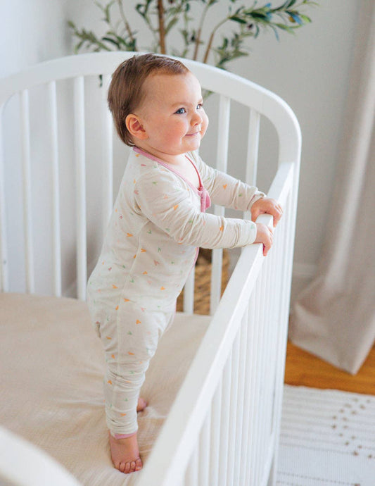 Baby Heart Bamboo Convertible Footed Onesie