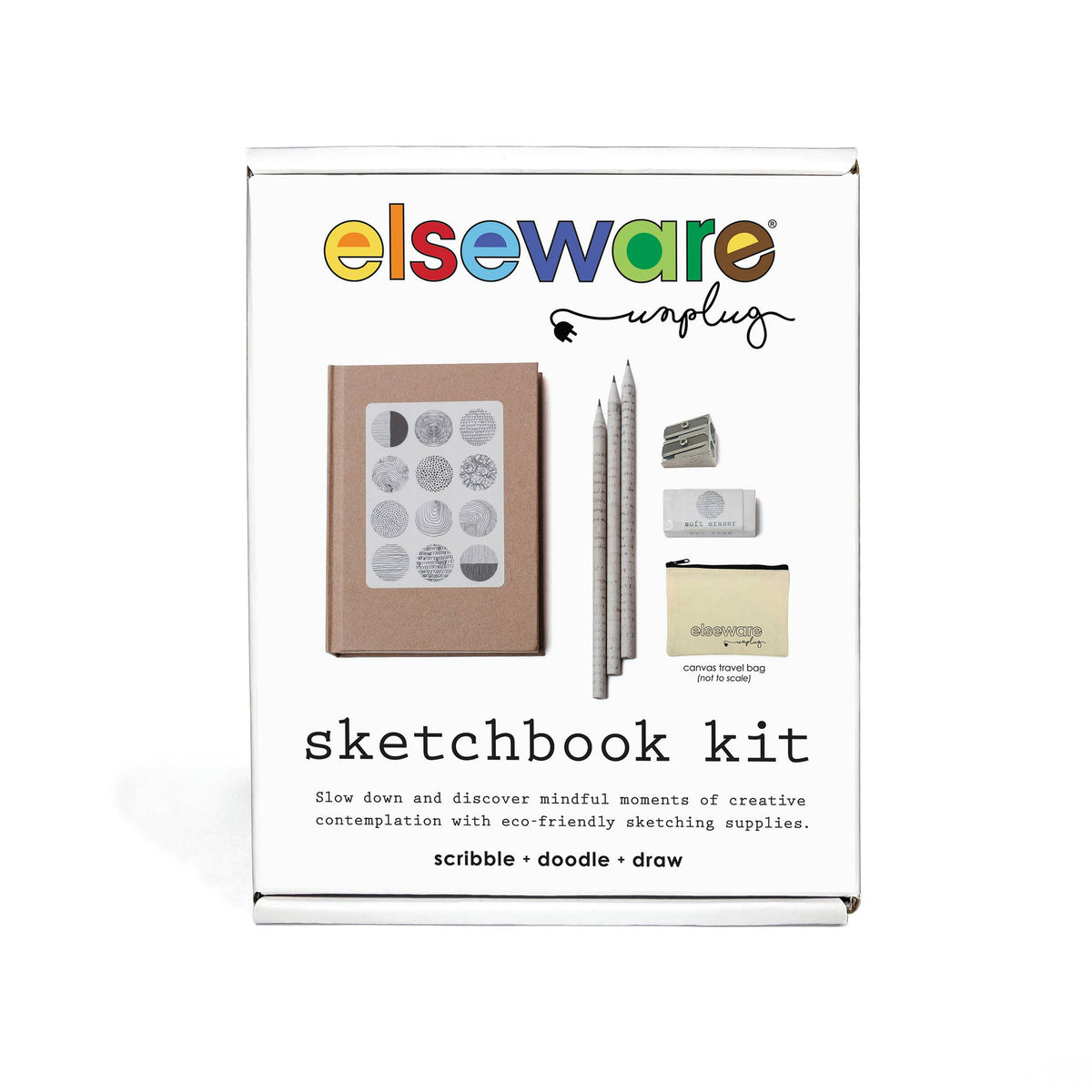 Sketchbook Art Kit - Doodle Set with Paper, Pencils and Bag