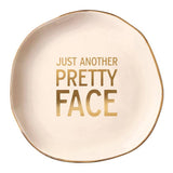 Just another pretty face Ceramic Tray with Makeup Sponge - Blush Angle