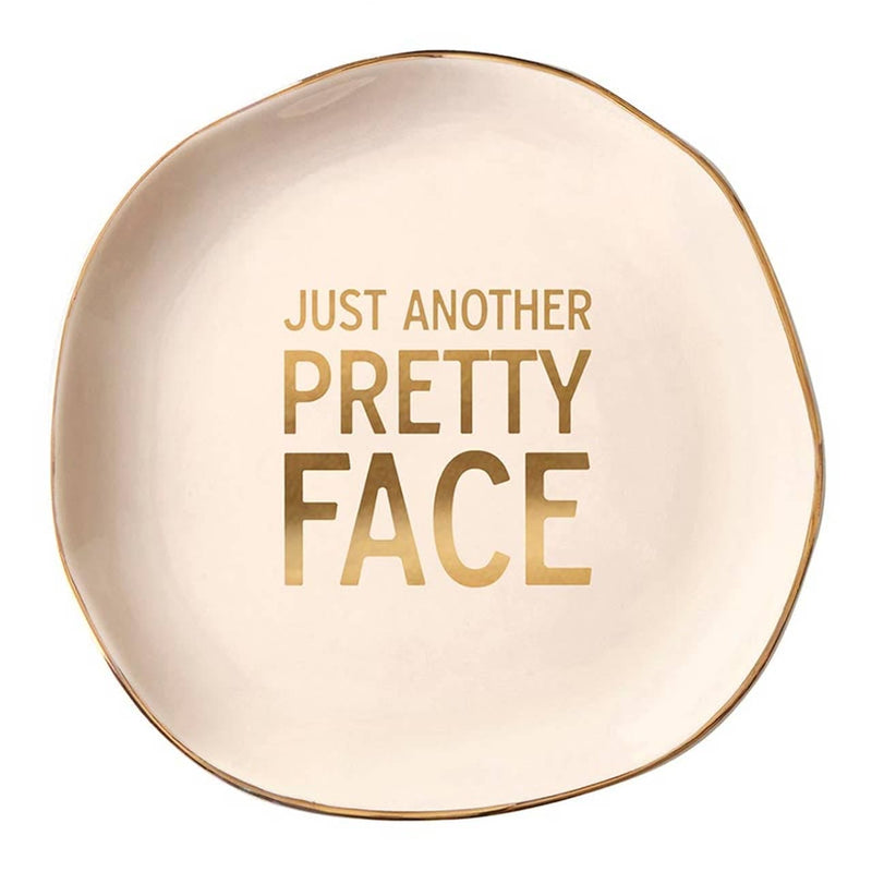 Just another pretty face Ceramic Tray with Makeup Sponge - Blush Angle