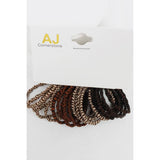 Brown Tone Rubber Ponytail Holder for Fine Hair: BROWN COMBO / ONE Love and Repeat