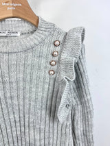 Girls knit sweater with ruffles