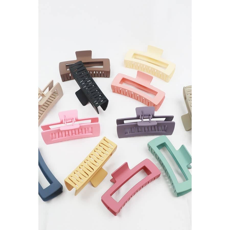 Matte Jumbo Cut Out Rectangle Hair Claw Love and Repeat