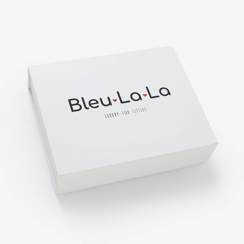 Bleu La La - Luxe - 100% Organic Cotton Knit Blanket + Hat Boxed Gift Set Bleu La La