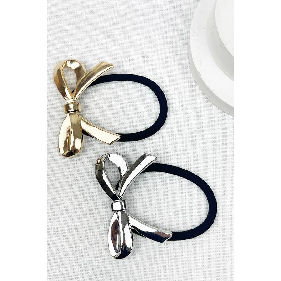 Large  Metal Bow Ponytail Holder Love and Repeat
