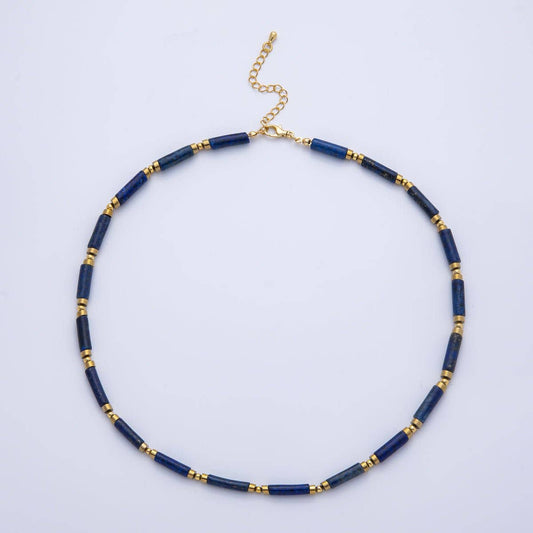 Lapis Lazuli Gemstone Choker Necklace | 18K Gold Filled