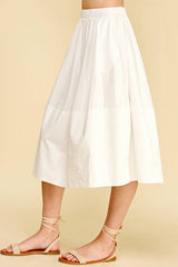 Womens Poplin Midi Skirt