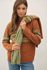 Fair Isle Chunky Knit Scarf