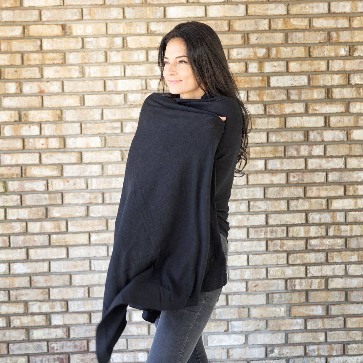 zestt organics - Dreamsoft Organic Cotton Travel Scarf - Black zestt organics