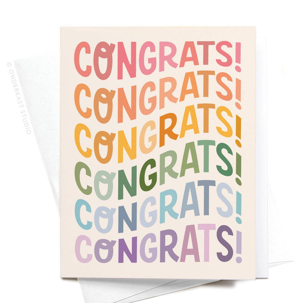 Onderkast Studio - Congrats Wonky Type Greeting Card Onderkast Studio