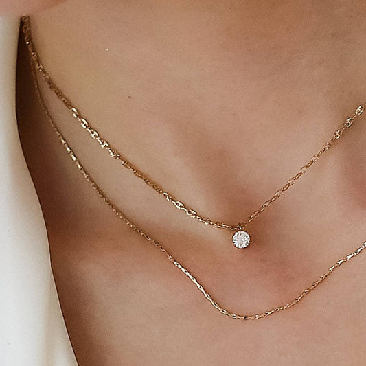 18K Gold Plated Layered Chain Necklace
