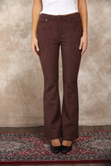 Womens Suede Flare Leg 5-Pocket Pants