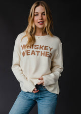 Womens Ivory Whiskey Weather Sweater Panache Apparel Co.