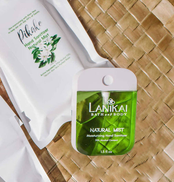 Natural Travel-Size Pocket Hand Sanitizer, Refillable 1.3 oz Lanikai Bath and Body
