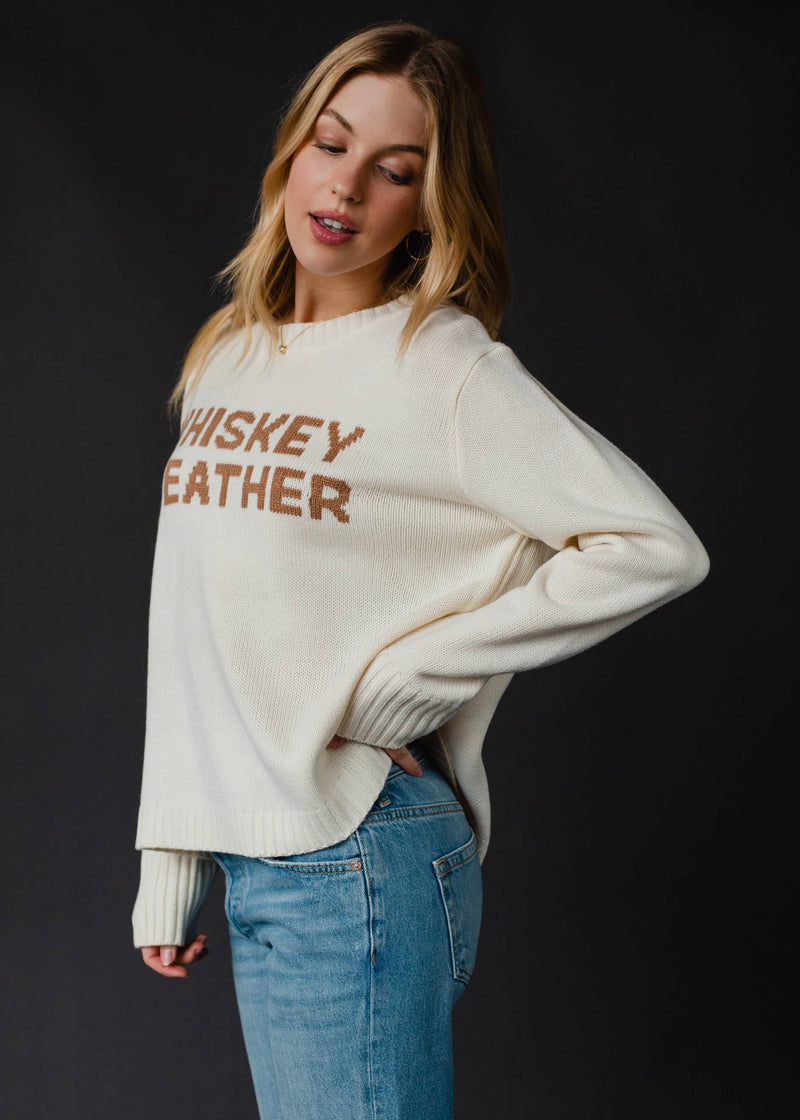 Womens Ivory Whiskey Weather Sweater Panache Apparel Co.