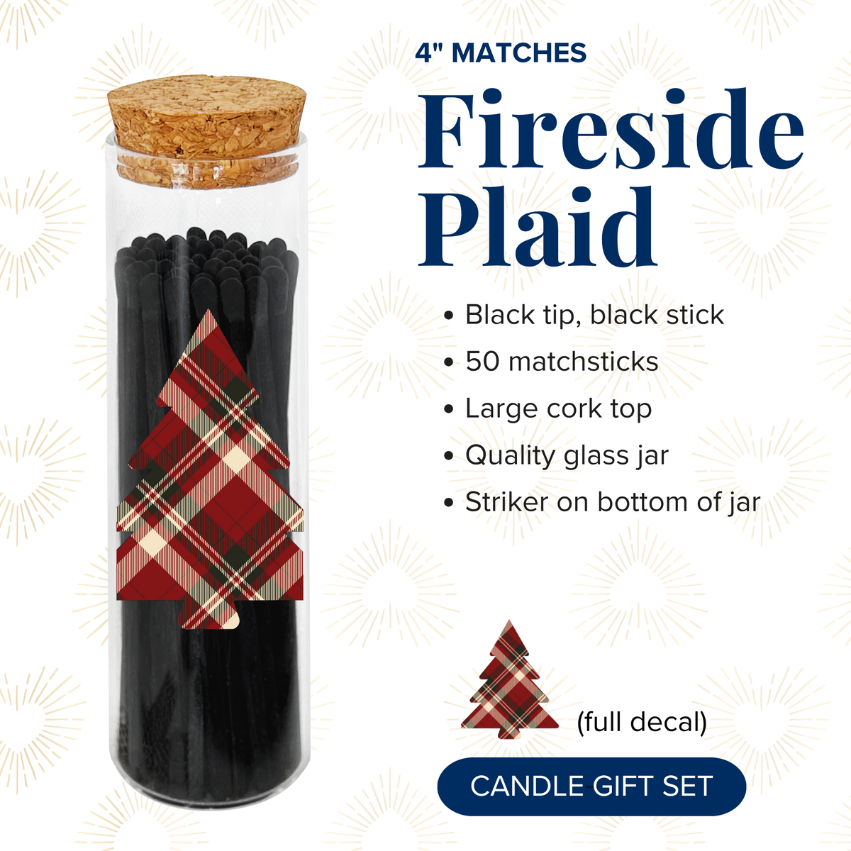Thankful Greetings - Holiday Trees & Greens Decorative Matches - Gifts & Stocking Thankful Greetings