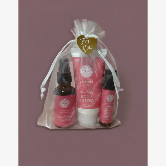 Luxe Self-Care Gift Set – Body Butter, Roll-On & Aromatherapy Mist