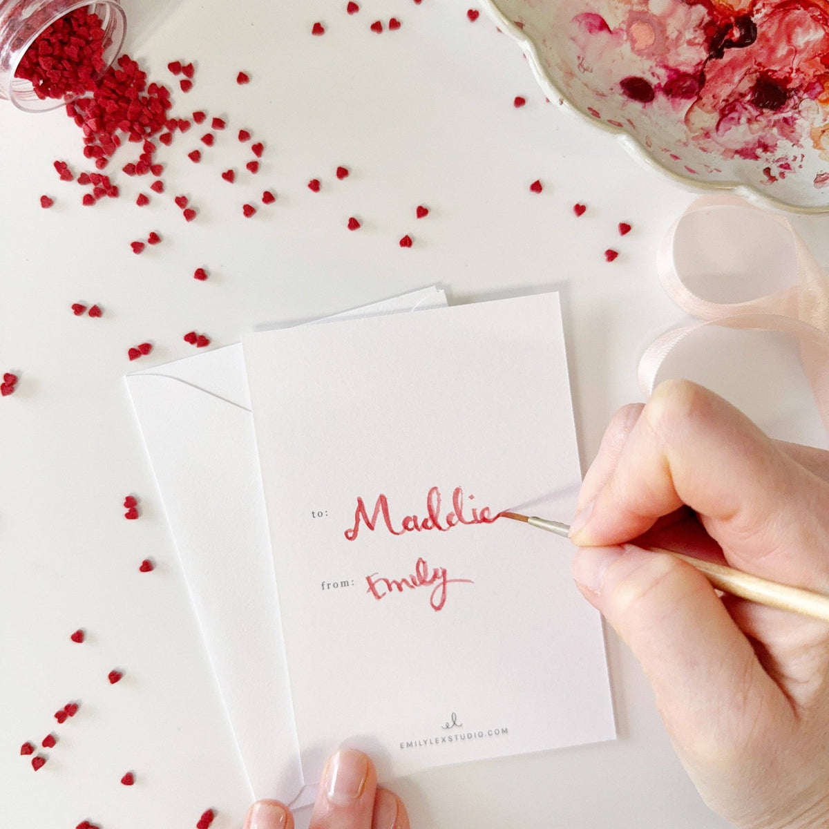 Sweet treats valentines paintable watercolor notecard set