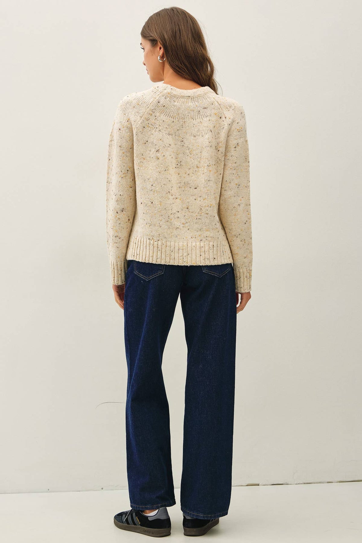 Chunky Knit Raglan Sleeve Sweater | Wool Blend