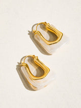 Womens 18K Gold U-Shaped Boho Hoop Earring