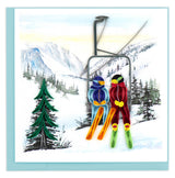 Quilling Card - Ski Lift Season's Greetings Quilled Card Quilling Card
