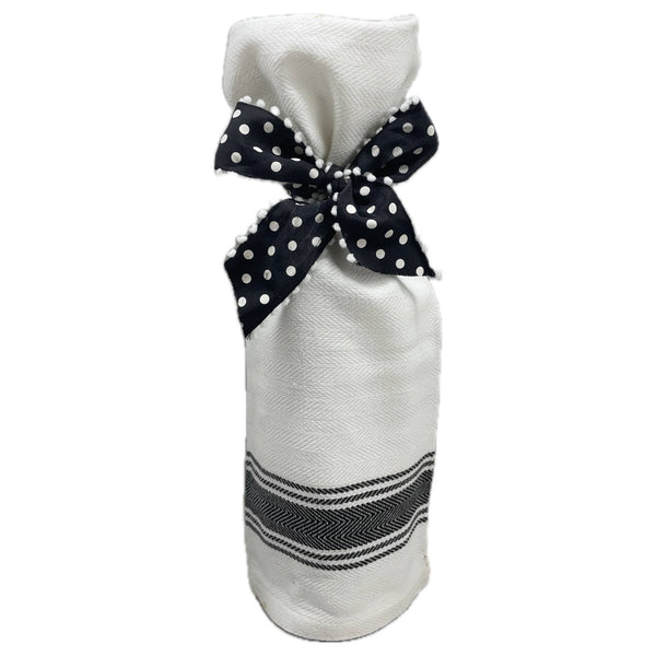 Wild Hare Designs - BB-A-109 White Kitchen Towel "Apparently wine is not..." Wild Hare Designs