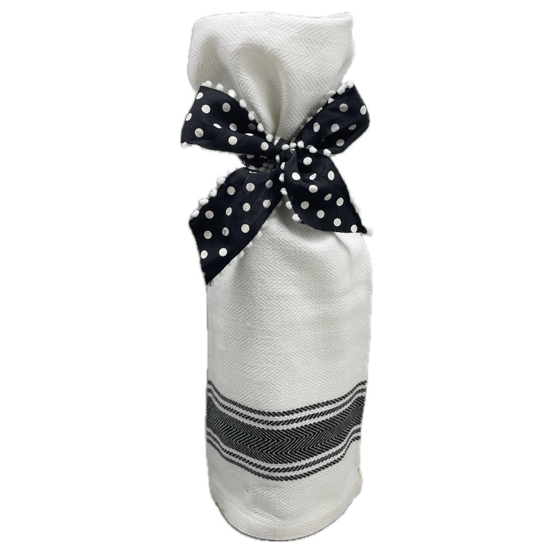 Wild Hare Designs - BB-A-109 White Kitchen Towel "Apparently wine is not..." Wild Hare Designs