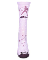 Libra Zodiac Sign Crew Sock: 9-11 / Lavender