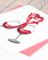 Quilling Card - A Toast to Love Quilled Greeting Card Quilling Card