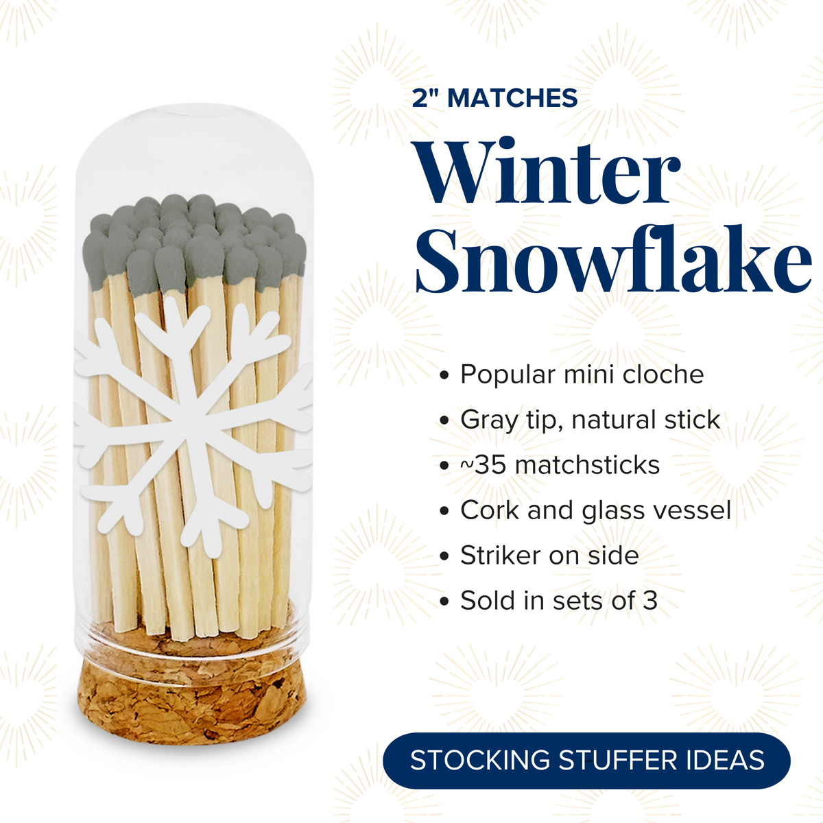 Thankful Greetings - Winter Snowflake Decorative Matches - Gifts & Stockings Thankful Greetings