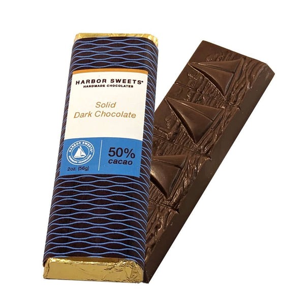 Harbor Sweets Chocolates - Decadent Solid Dark Chocolate Candy Bar 2 oz.