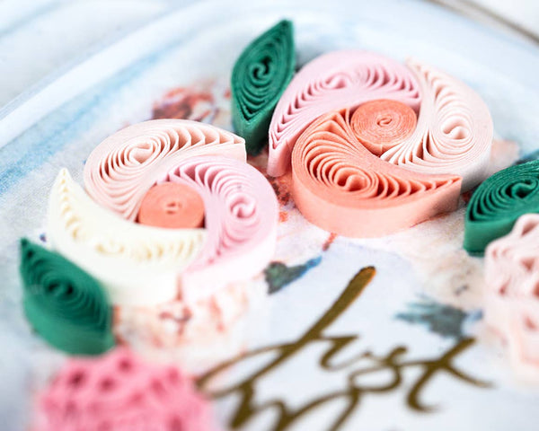 Quilling Card - Quilled Just Married Car Wedding Card Quilling Card