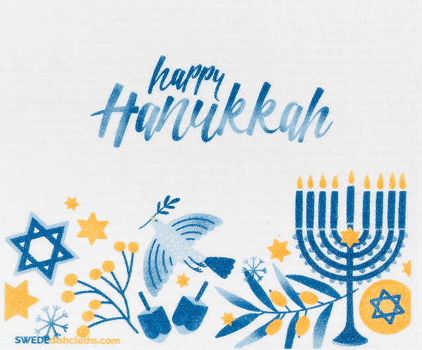 SWEDEdishcloths - Swedish Dishcloth Hannukah Dove SWEDEdishcloths