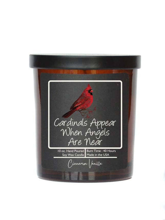 Cardinals Appear - Sympathy Gift Candle - Teakwood