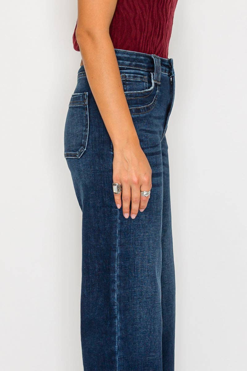High-Rise Tummy-Control Wide-Leg Jeans