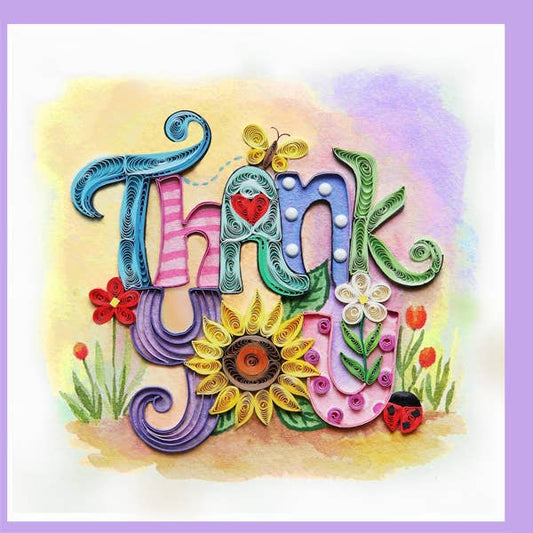 YoderDo Quilling Greeting Cards - EV-Thank you -Art