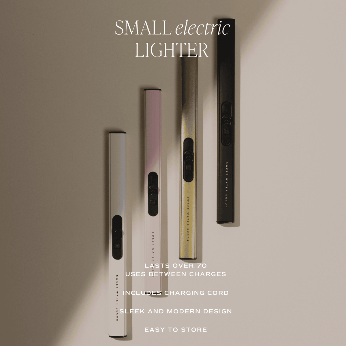 Sweet Water Decor - Black Rechargeable Electric Lighter - Home Decor & Gifts Sweet Water Decor