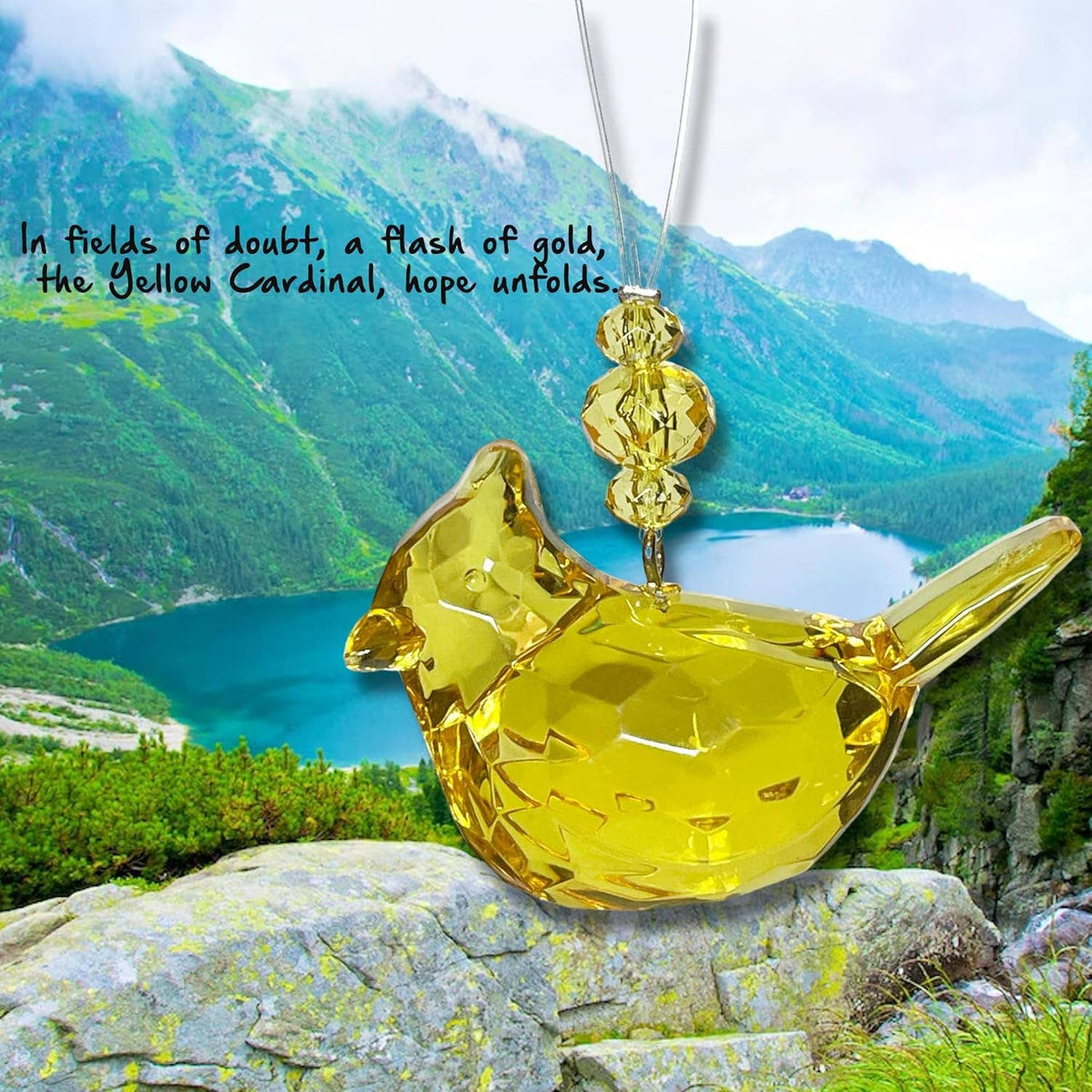 Elskandi - Yellow Cardinal of Hope Ornament Elskandi